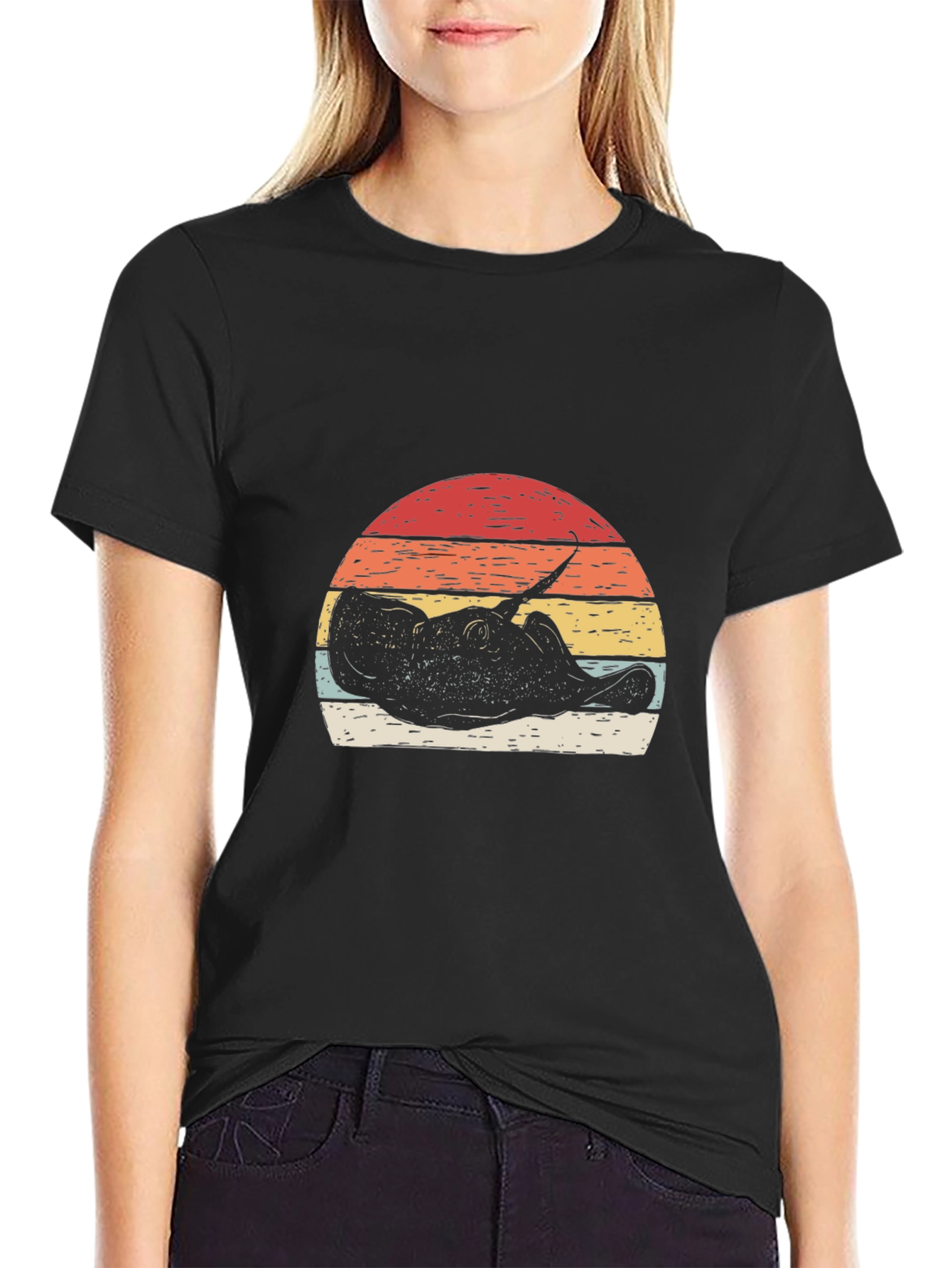 Retro Stingray Sunset Graphic T-Shirt