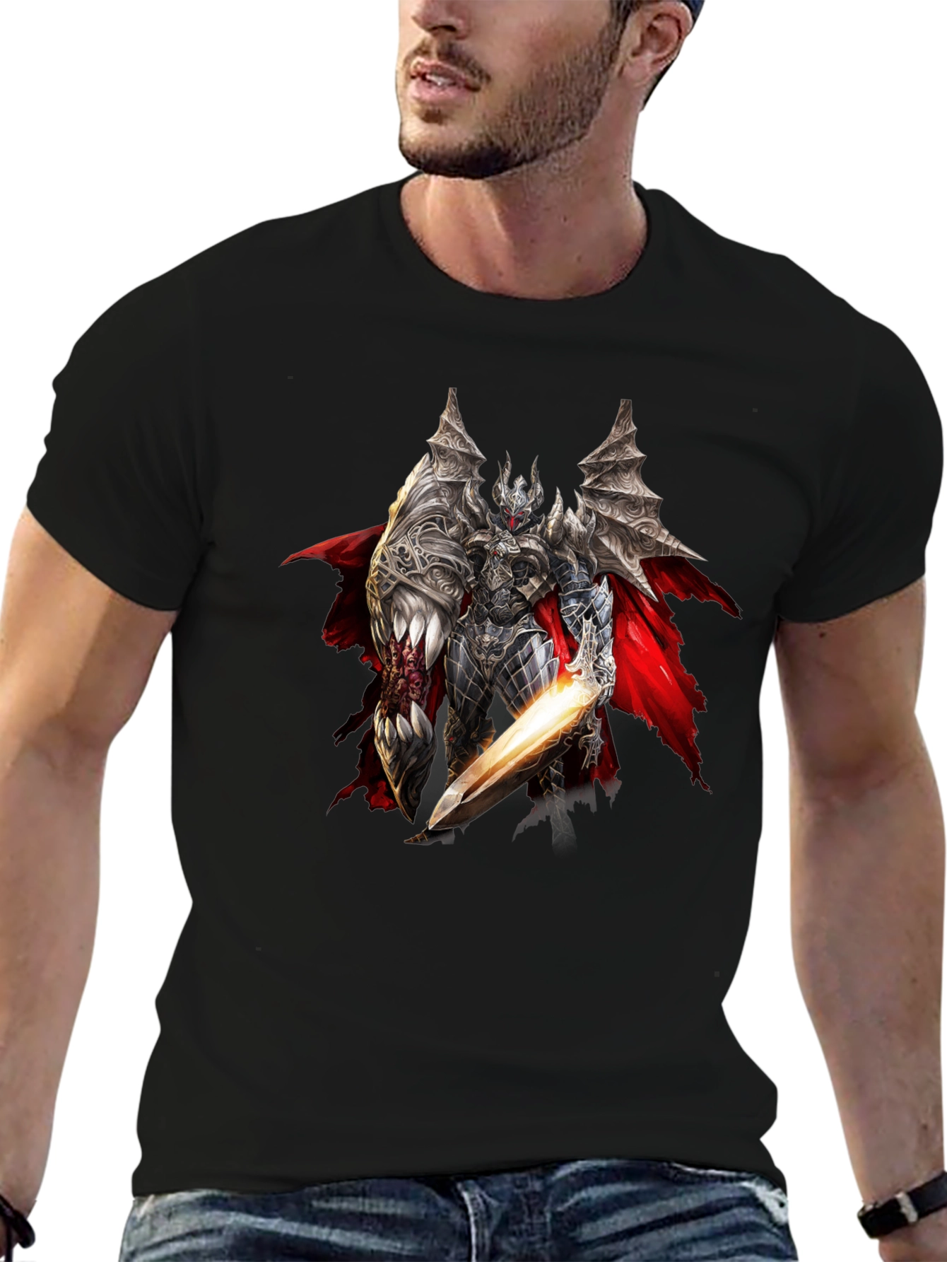 Dark Knight Graphic Tee - Black Casual Shirt