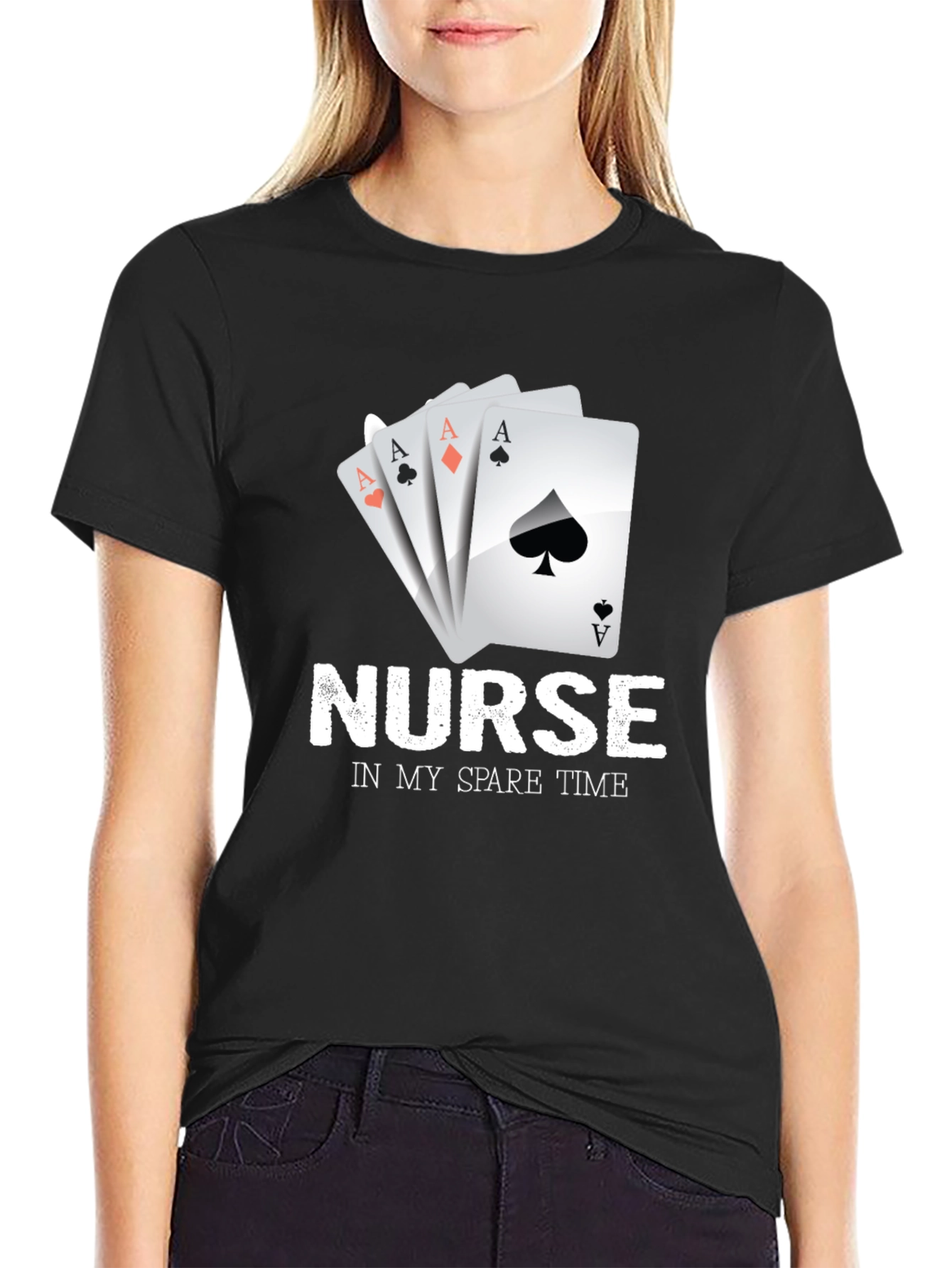Nurse Spare Time Ace Card Graphic Tee