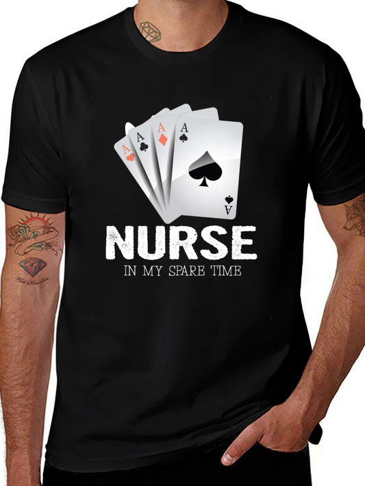 Nurse Spare Time Ace Card Graphic Tee