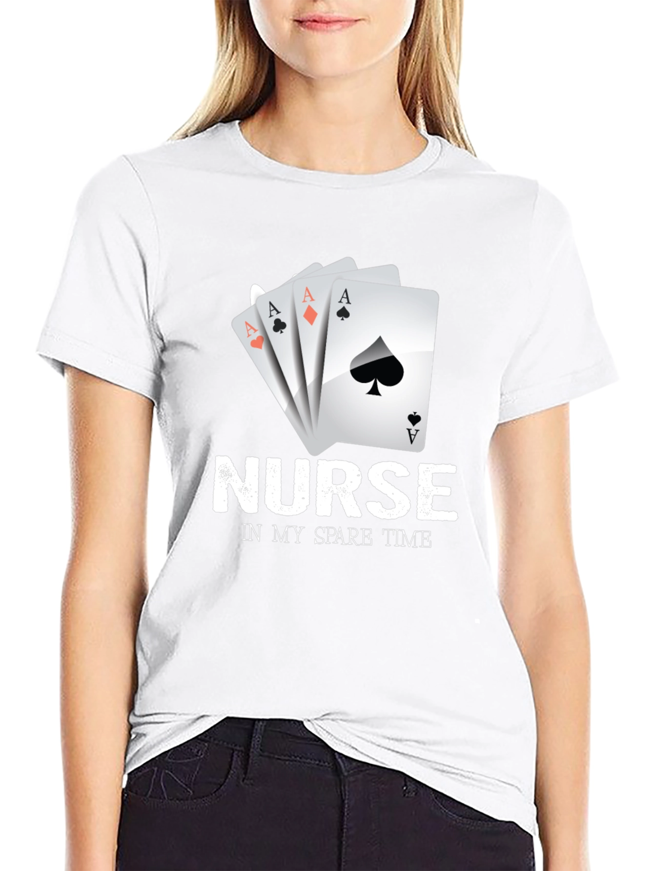 Nurse Spare Time Ace Card Graphic Tee