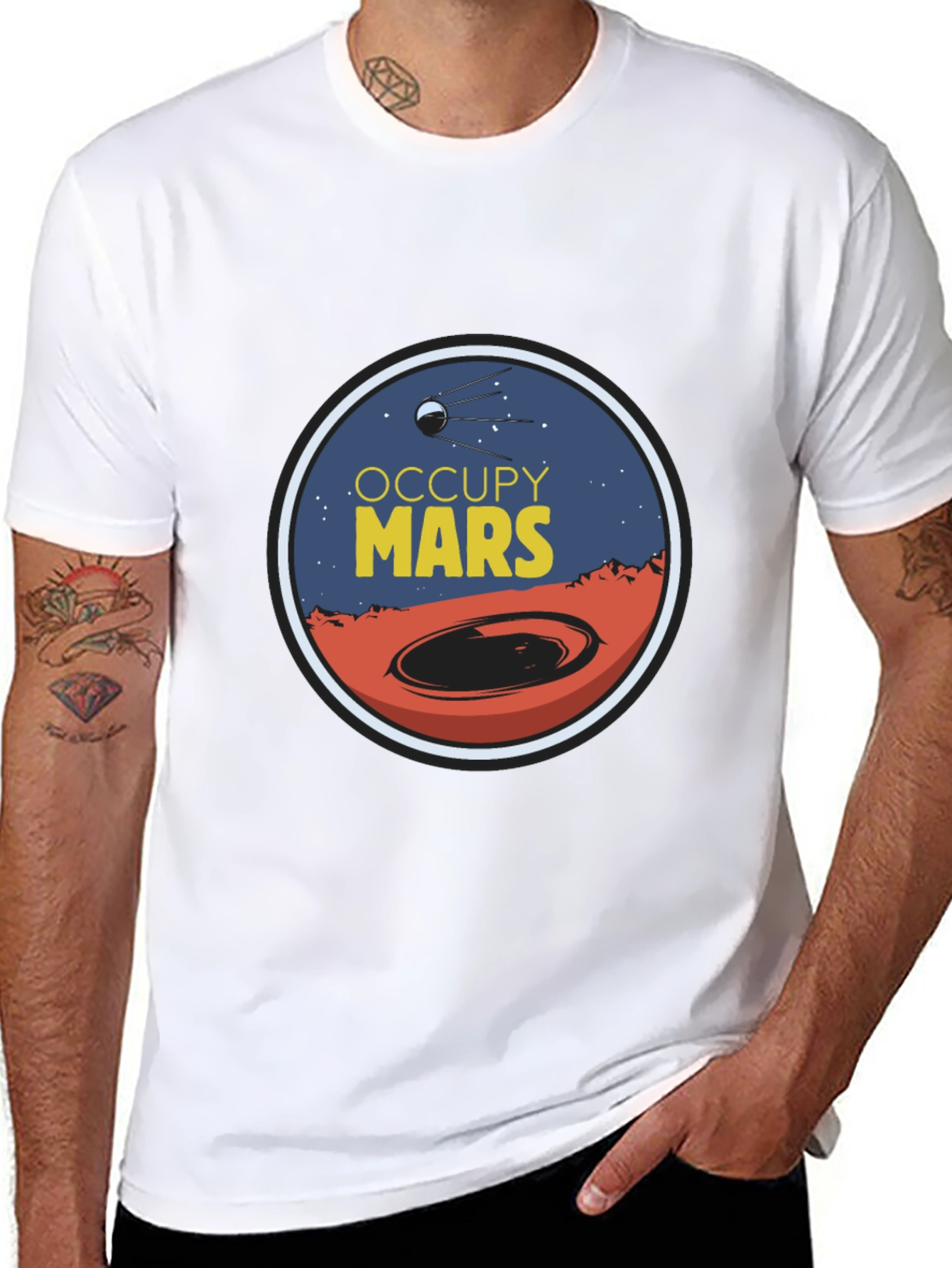 Occupy Mars Graphic Tee - Space Exploration T-Shirt