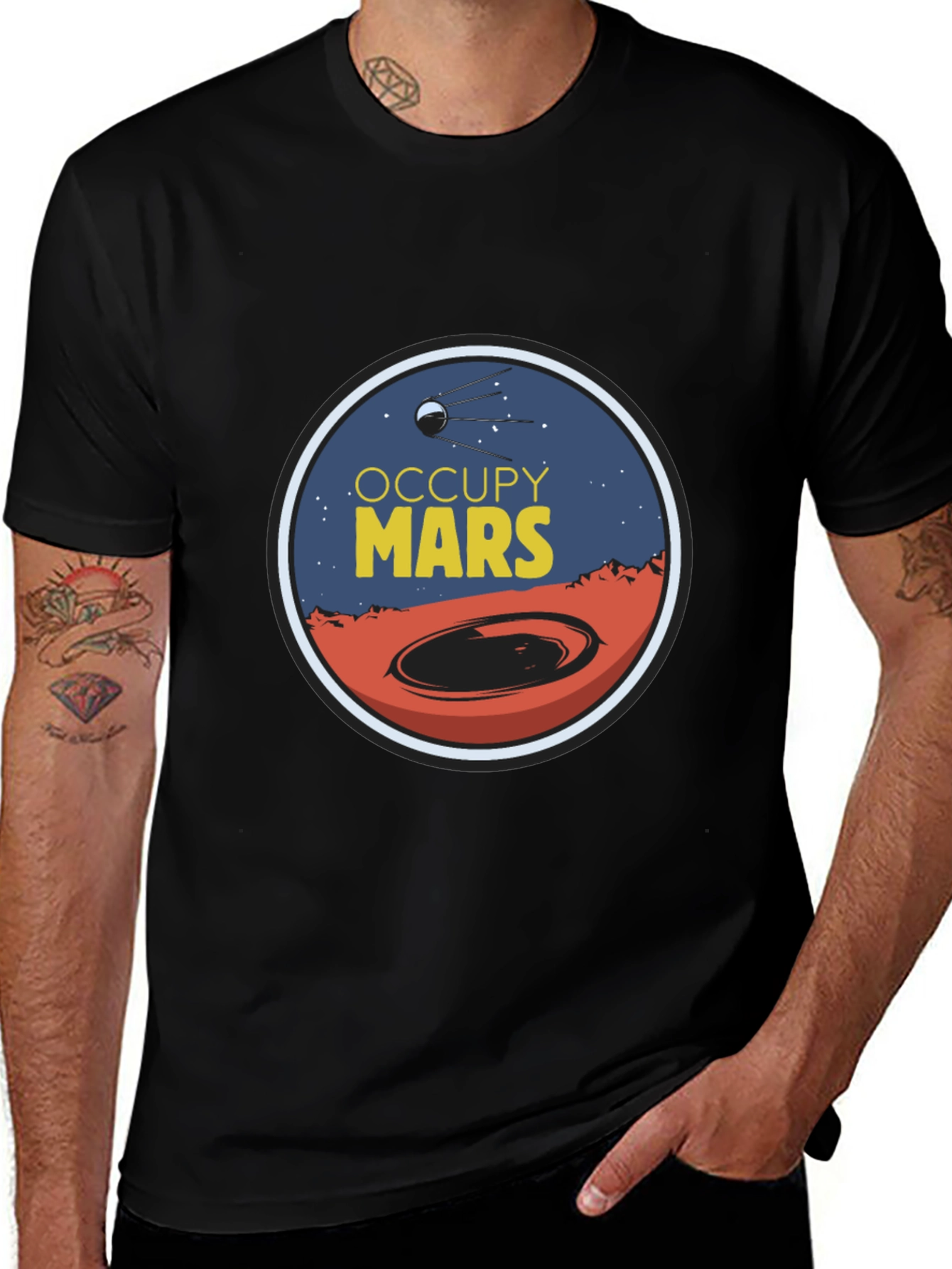Occupy Mars Graphic Tee - Space Exploration T-Shirt