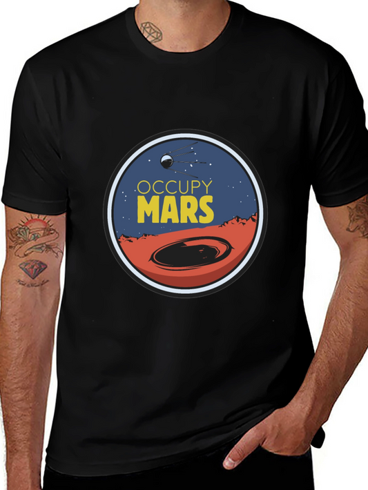 Occupy Mars Graphic Tee - Space Exploration T-Shirt