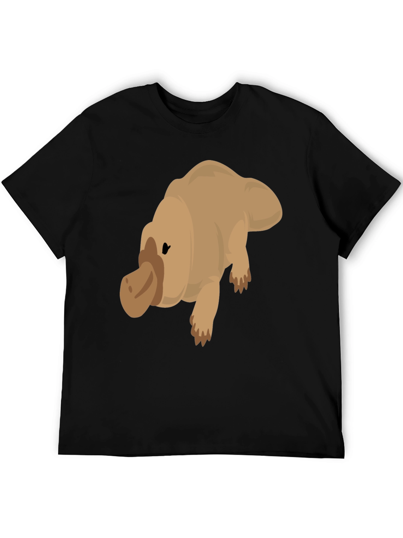 Cartoon Platypus Graphic Tee - Black T-Shirt
