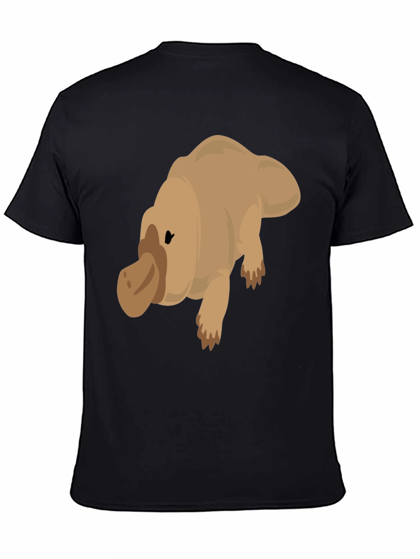 Cartoon Platypus Graphic Tee - Black T-Shirt