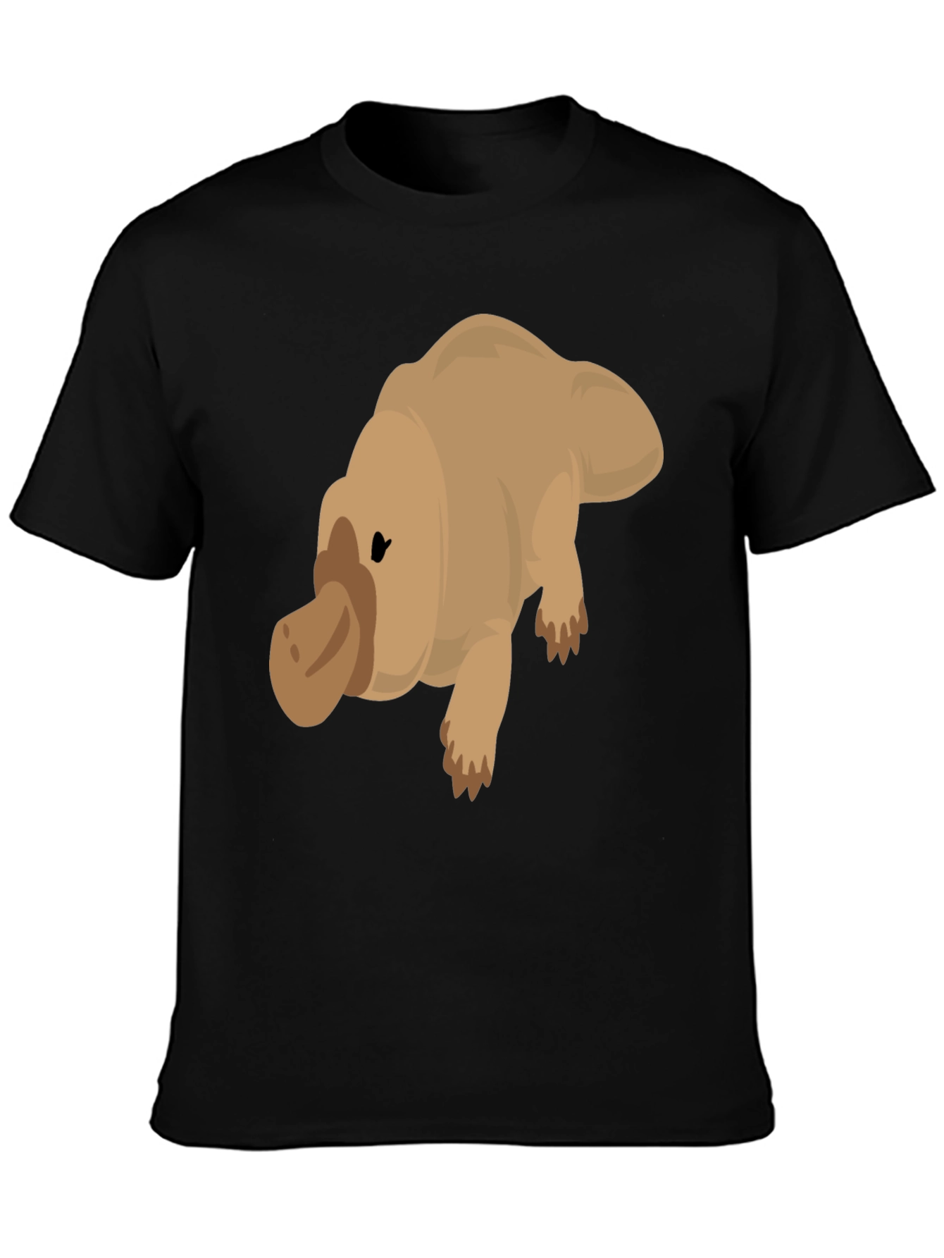 Cartoon Platypus Graphic Tee - Black T-Shirt