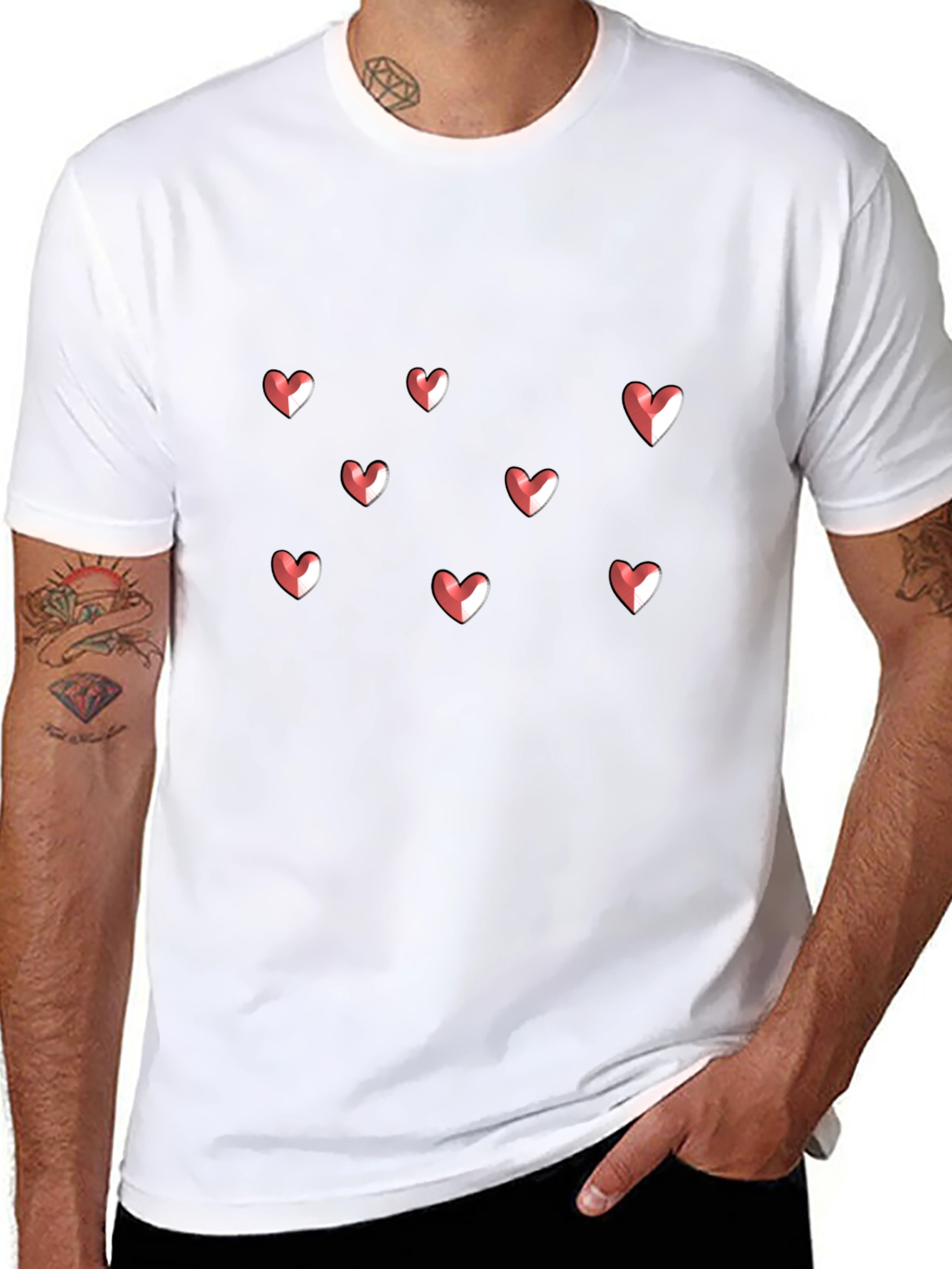 Heart Graphic Print Crew Neck T-Shirt
