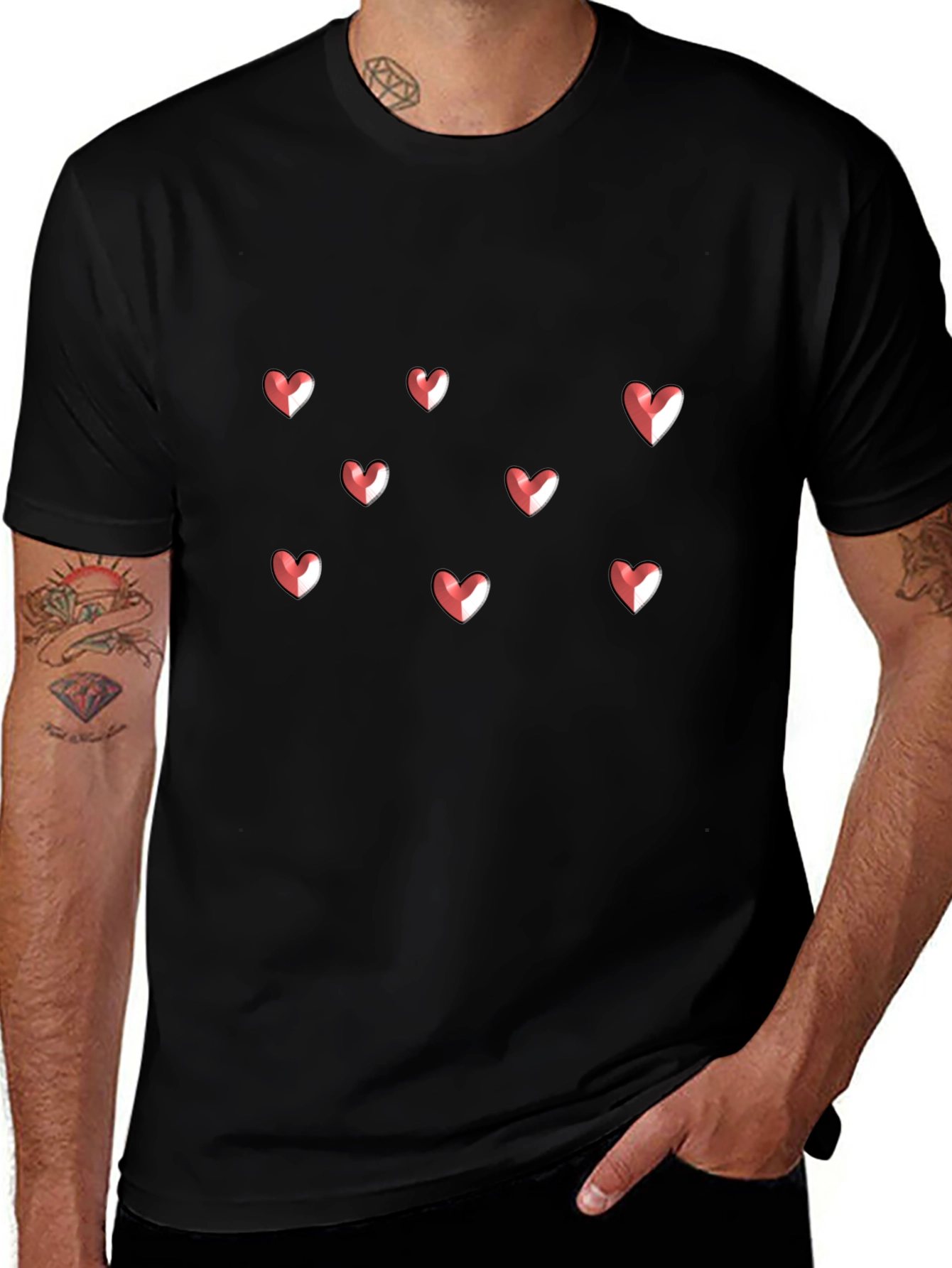 Heart Graphic Print Crew Neck T-Shirt