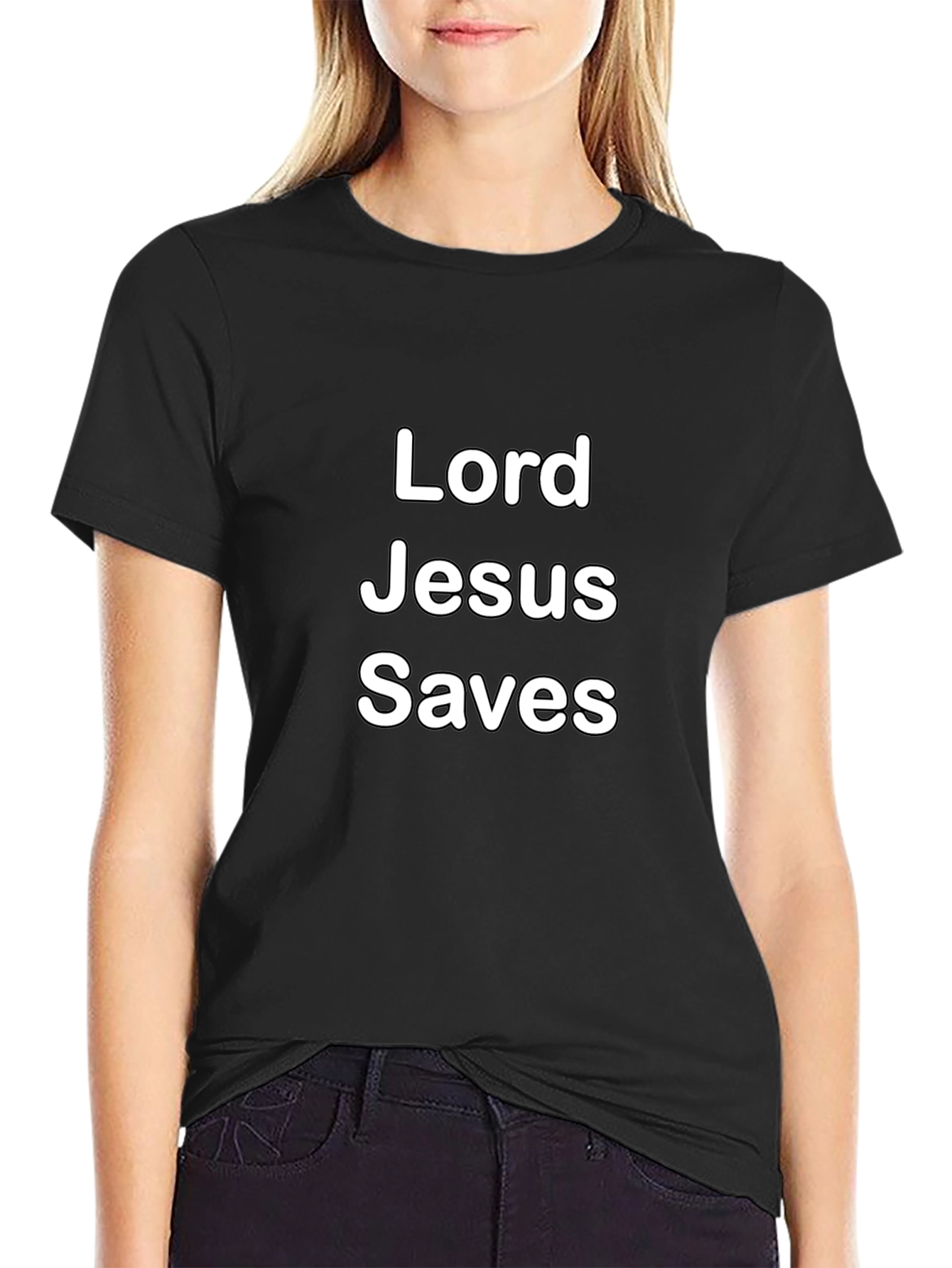 Lord Jesus Saves Black T-Shirt