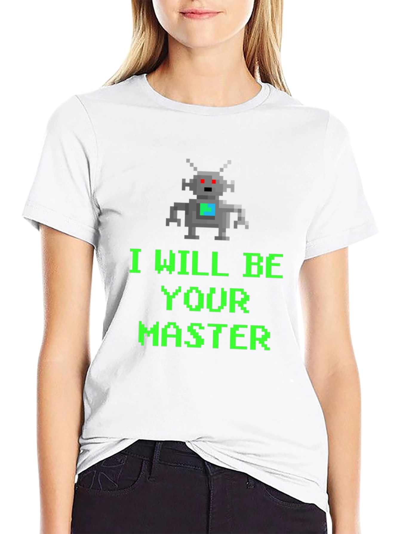 Pixel Robot I Will Be Your Master Graphic Tee