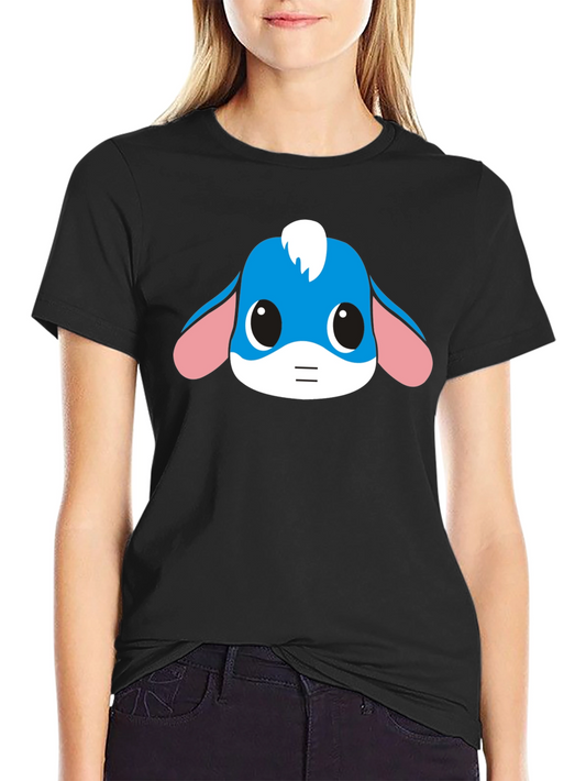 Cartoon Eeyore Graphic Black T-Shirt
