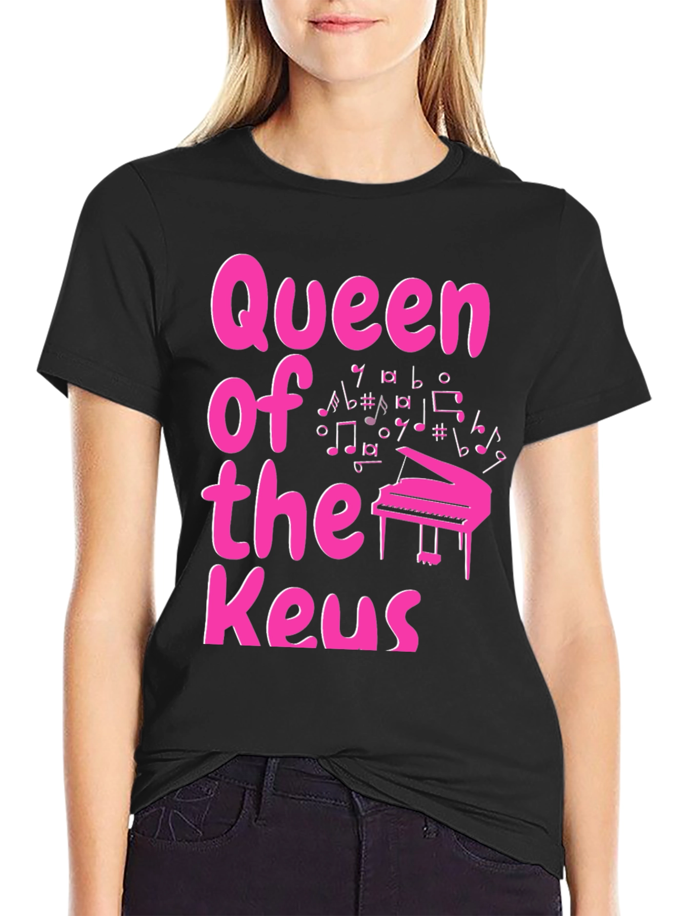 Queen of the Keys Pink Piano T-Shirt