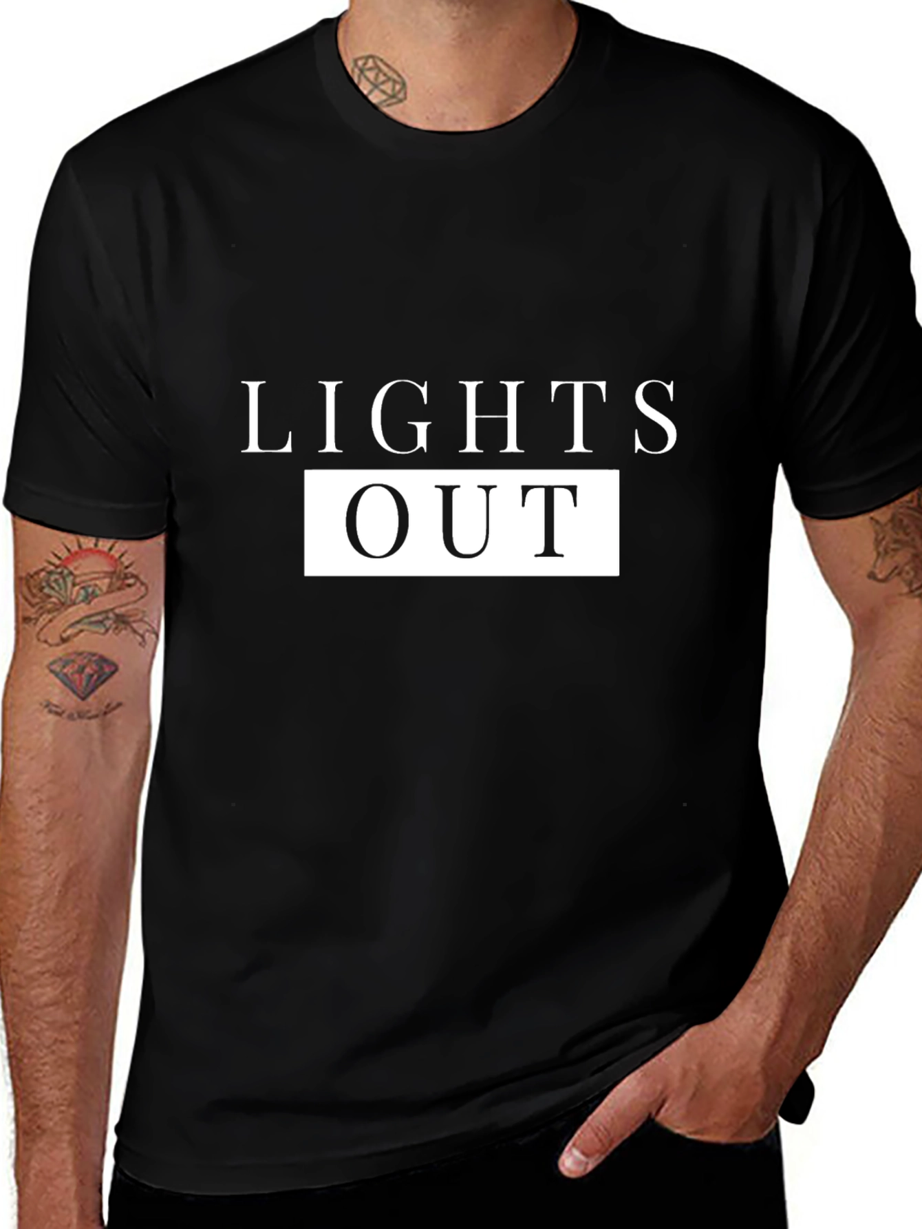 Lights Out Black Graphic T-Shirt