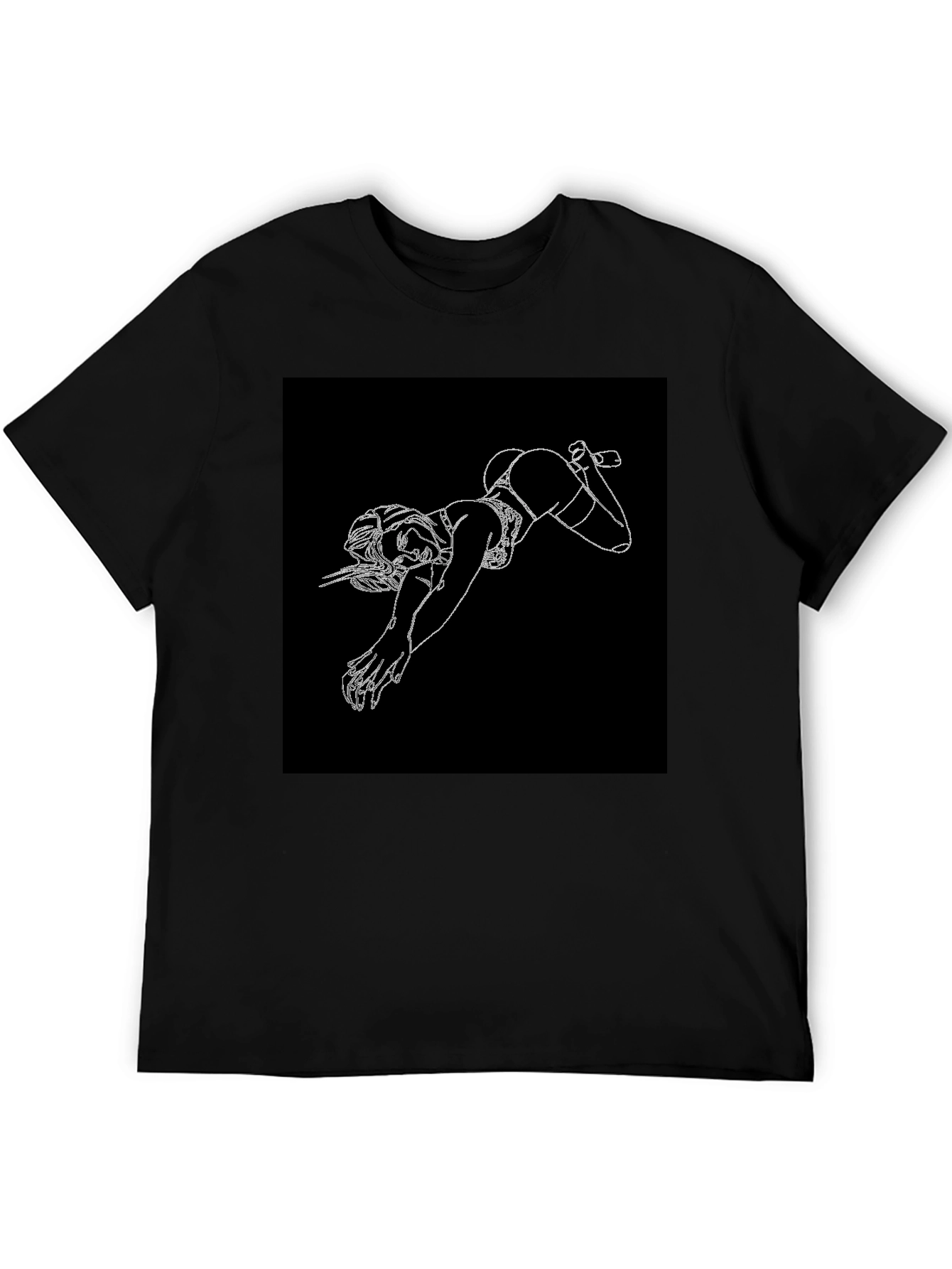 Graphic Print Black Tee Shirt
