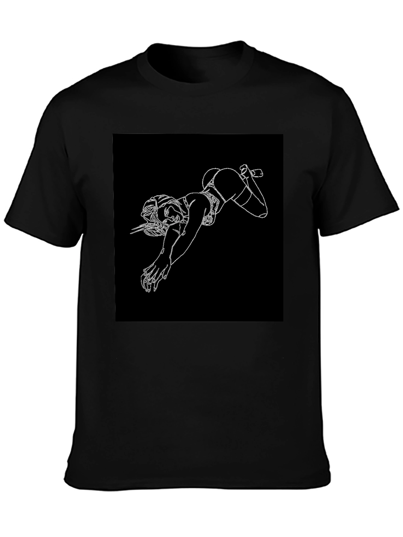 Graphic Print Black Tee Shirt