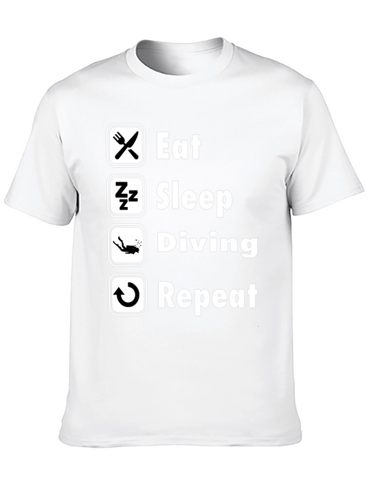 Eat Sleep Diving Repeat T-Shirt - Scuba Diver Tee