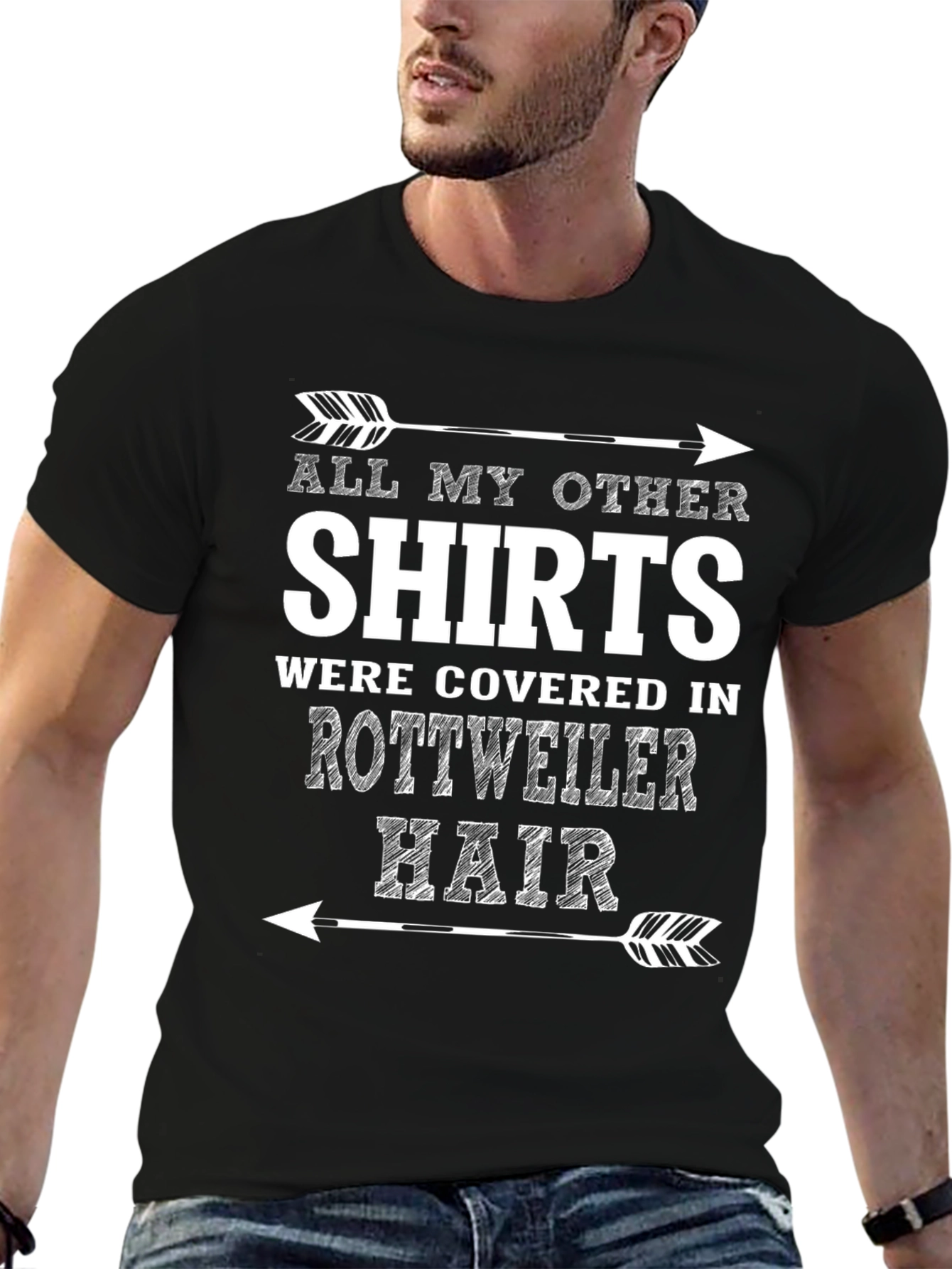 Rottweiler Hair T-Shirt Funny Dog Lover Tee