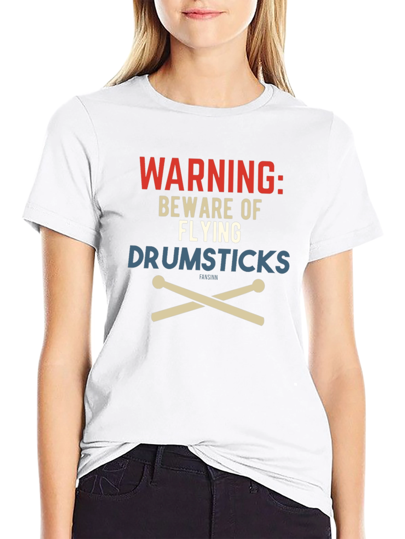 Warning Flying Drumsticks T-Shirt - Musician Tee