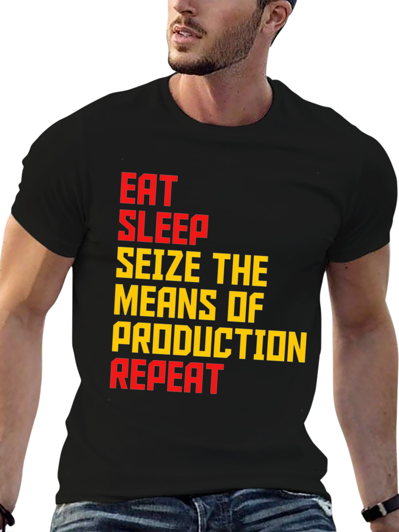 Eat Sleep Seize Production Repeat Graphic Tee
