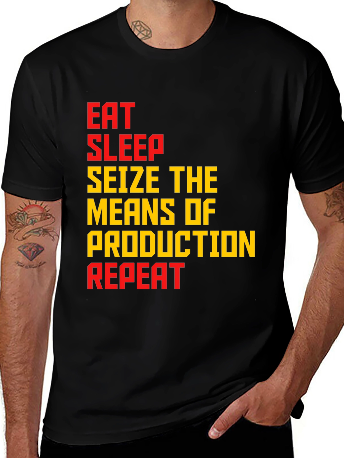 Eat Sleep Seize Production Repeat Graphic Tee
