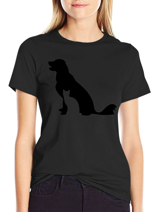Dog and Cat Silhouette Black T-Shirt