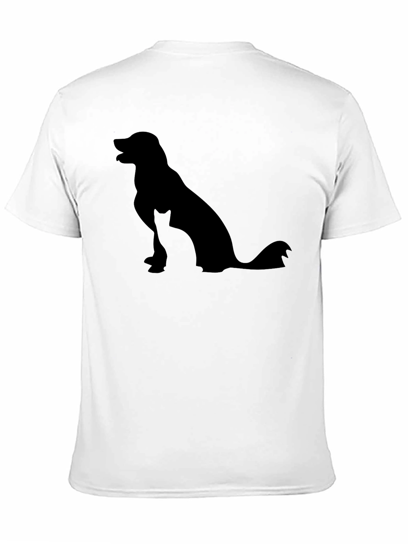 Dog and Cat Silhouette Black T-Shirt