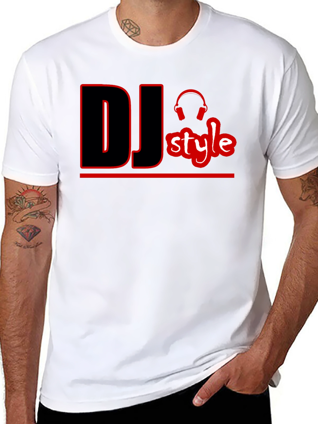DJ Style Graphic T-Shirt - Black