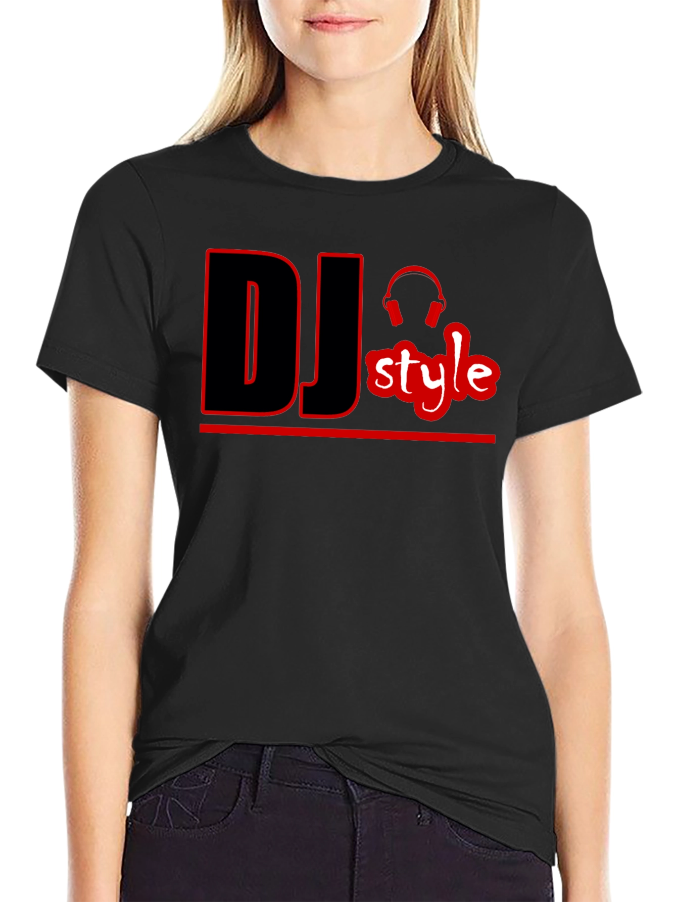 DJ Style Graphic T-Shirt - Black