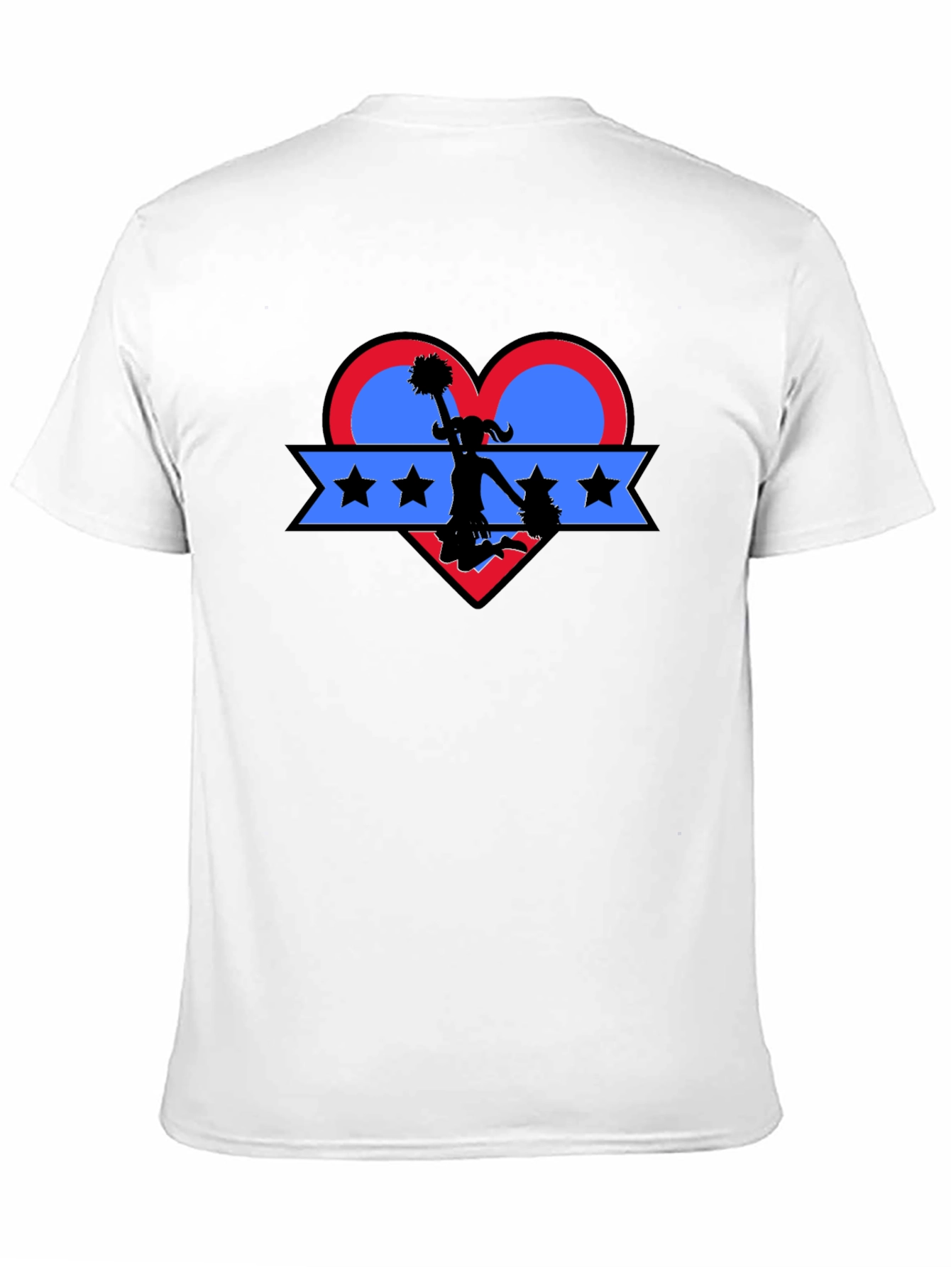 Cheerleader Heart Graphic T-Shirt - Patriotic Spirit!