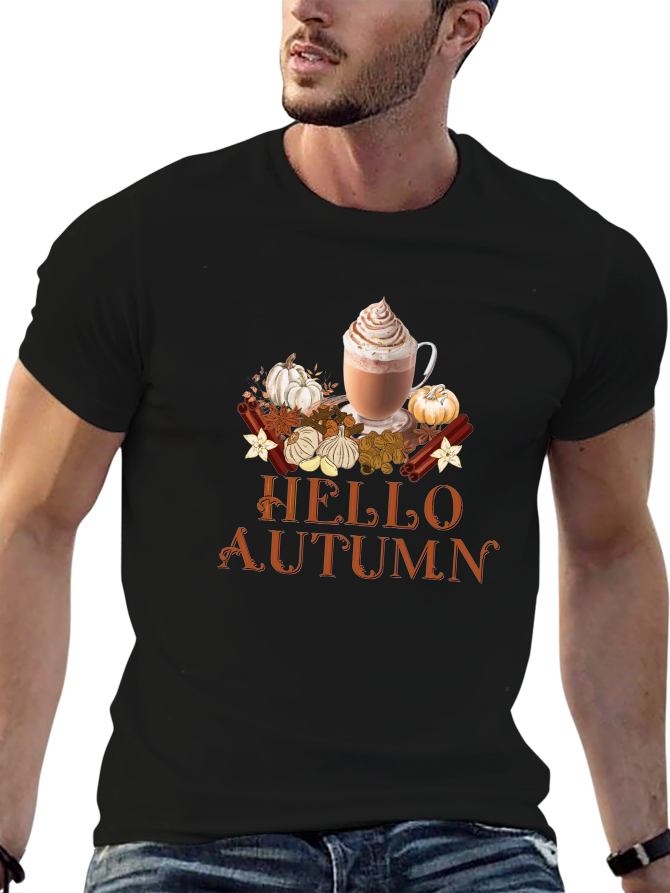 Hello Autumn T-Shirt | PSL & Pumpkins