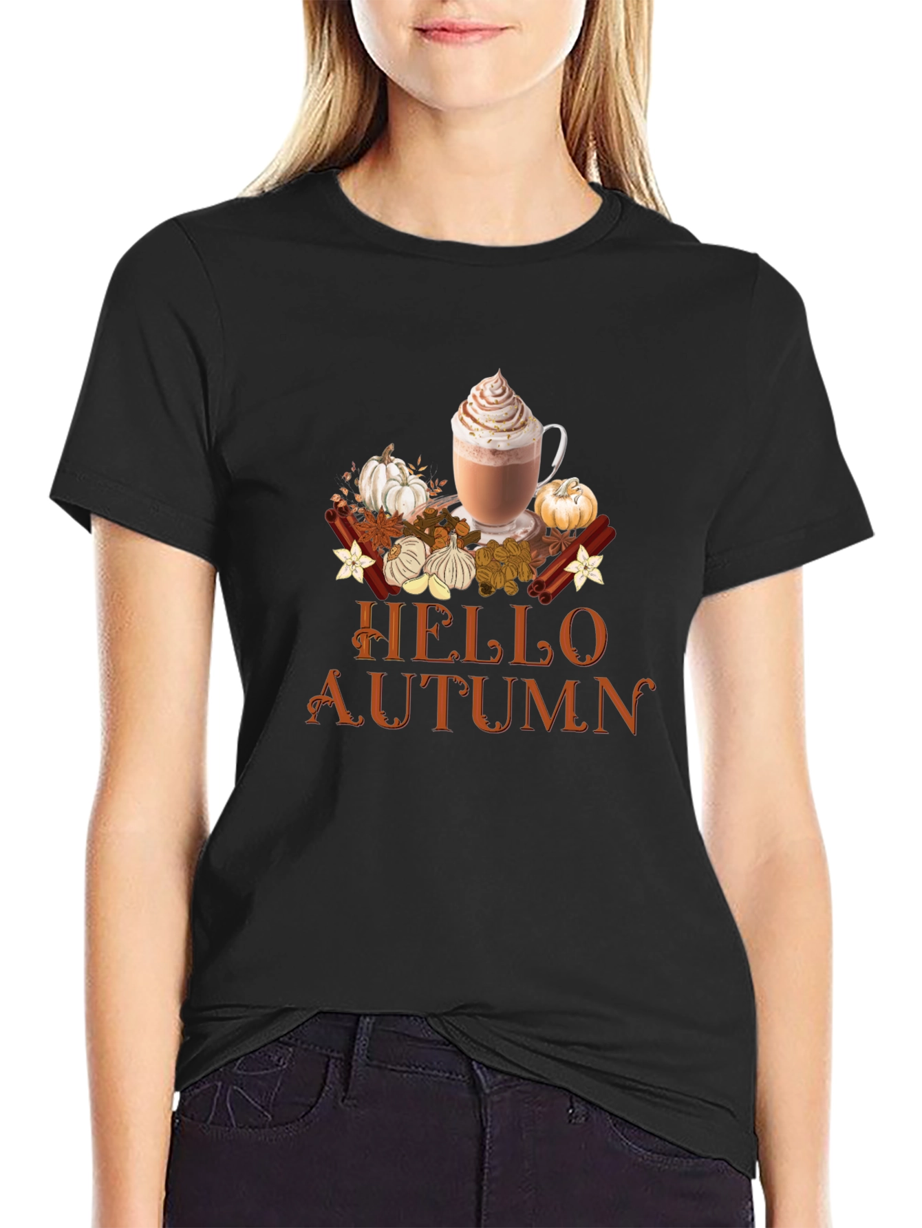 Hello Autumn T-Shirt | PSL & Pumpkins