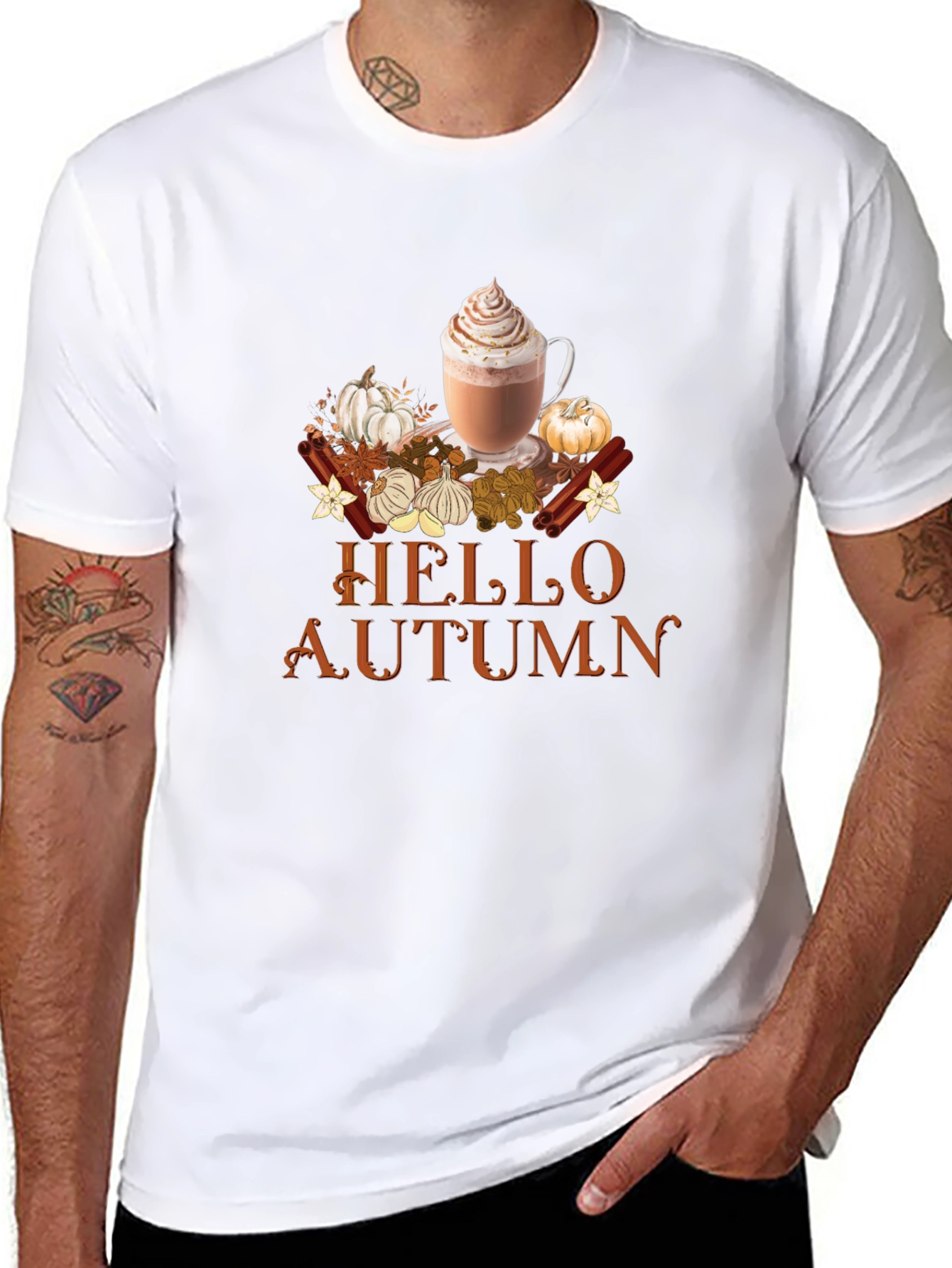 Hello Autumn T-Shirt | PSL & Pumpkins