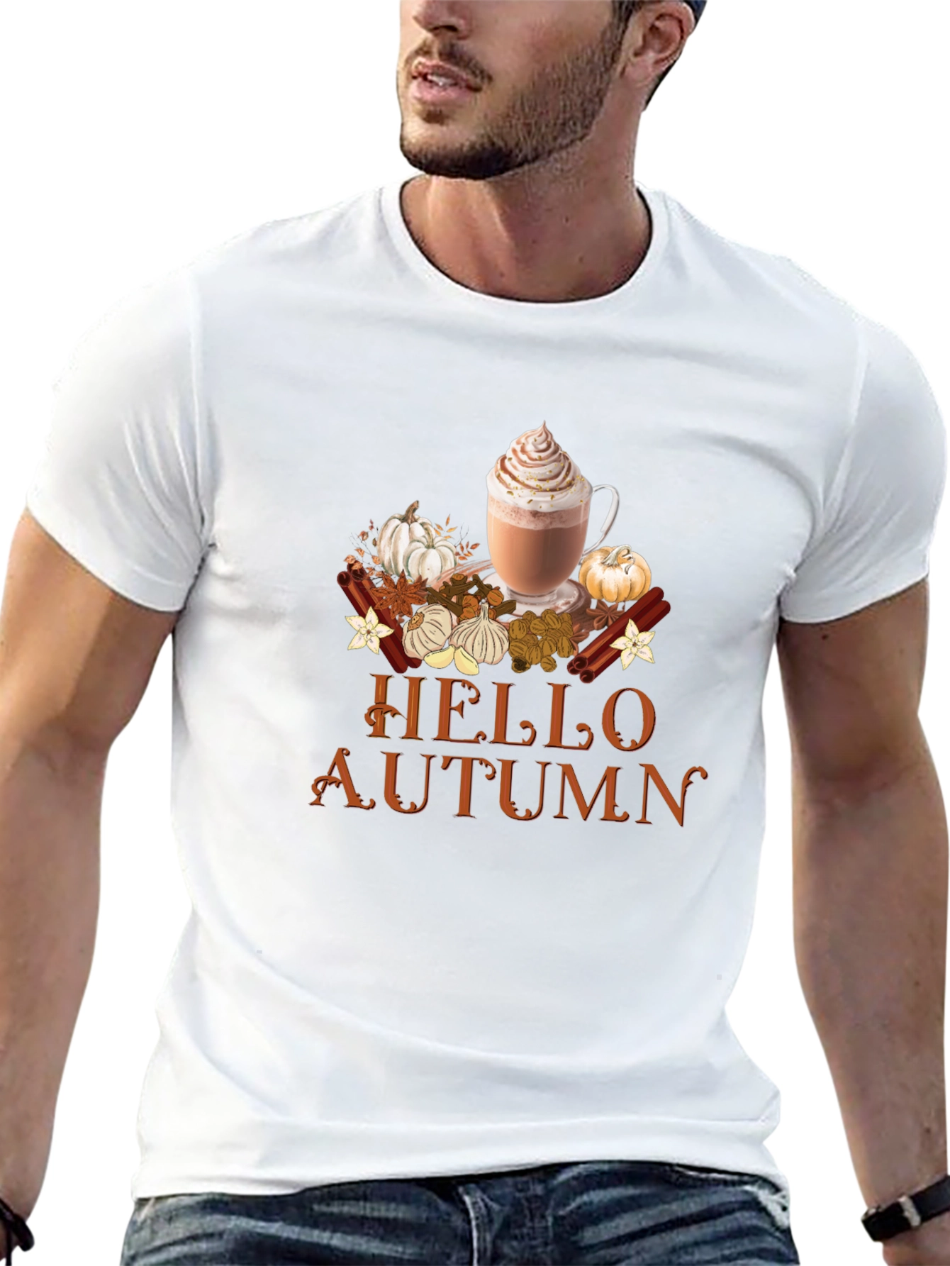 Hello Autumn T-Shirt | PSL & Pumpkins