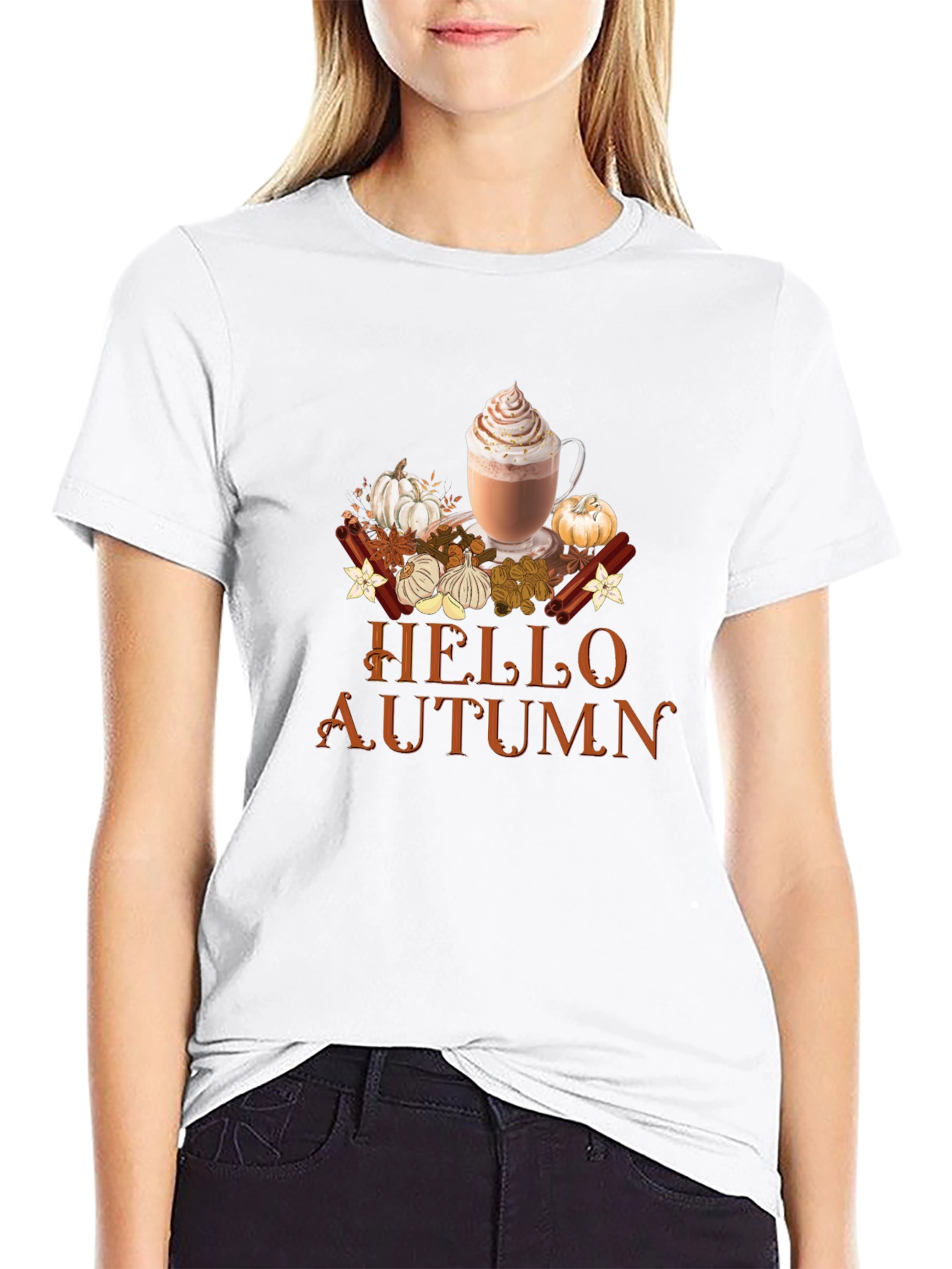 Hello Autumn T-Shirt | PSL & Pumpkins