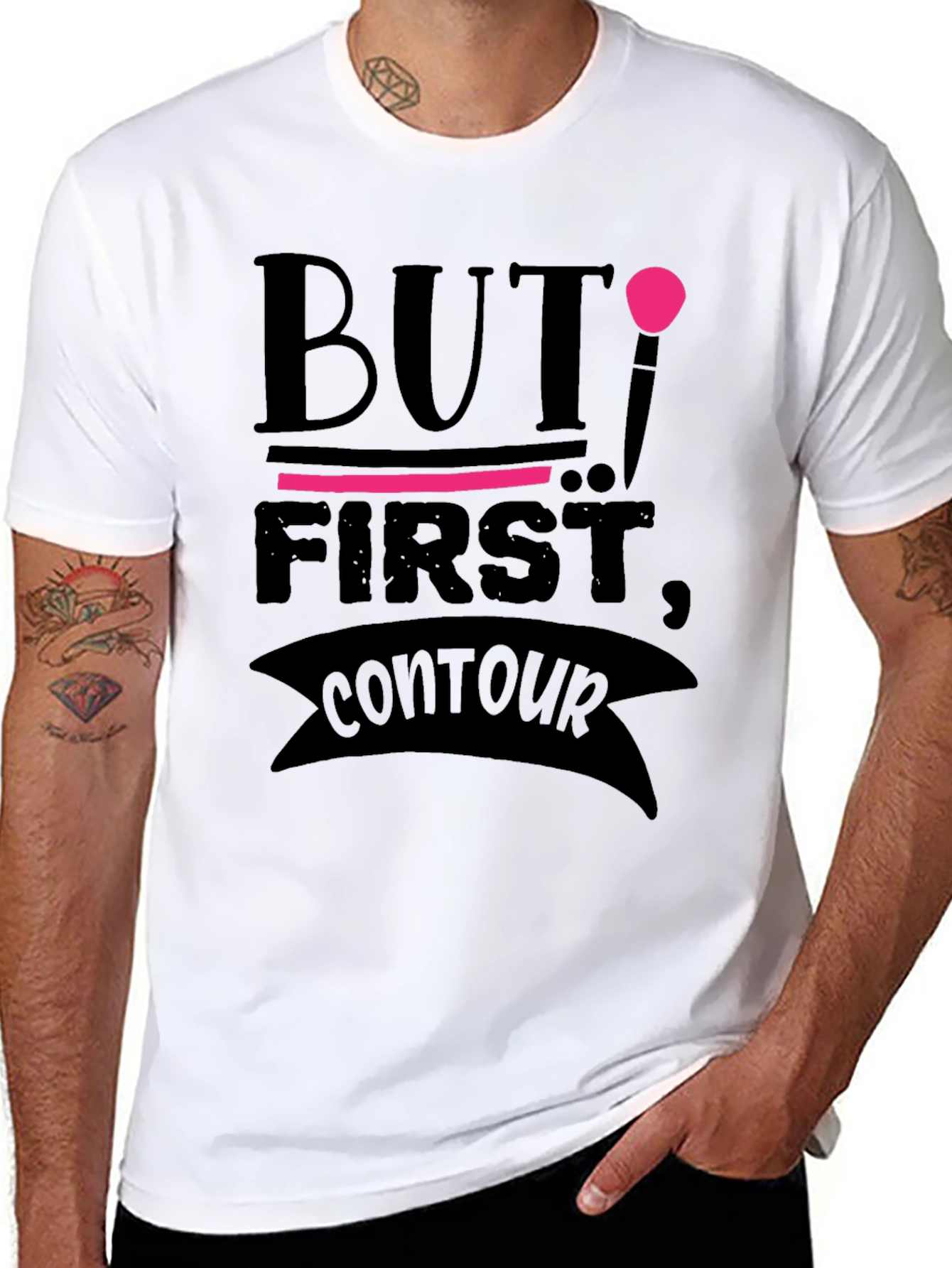 But First Contour Black Graphic T-Shirt