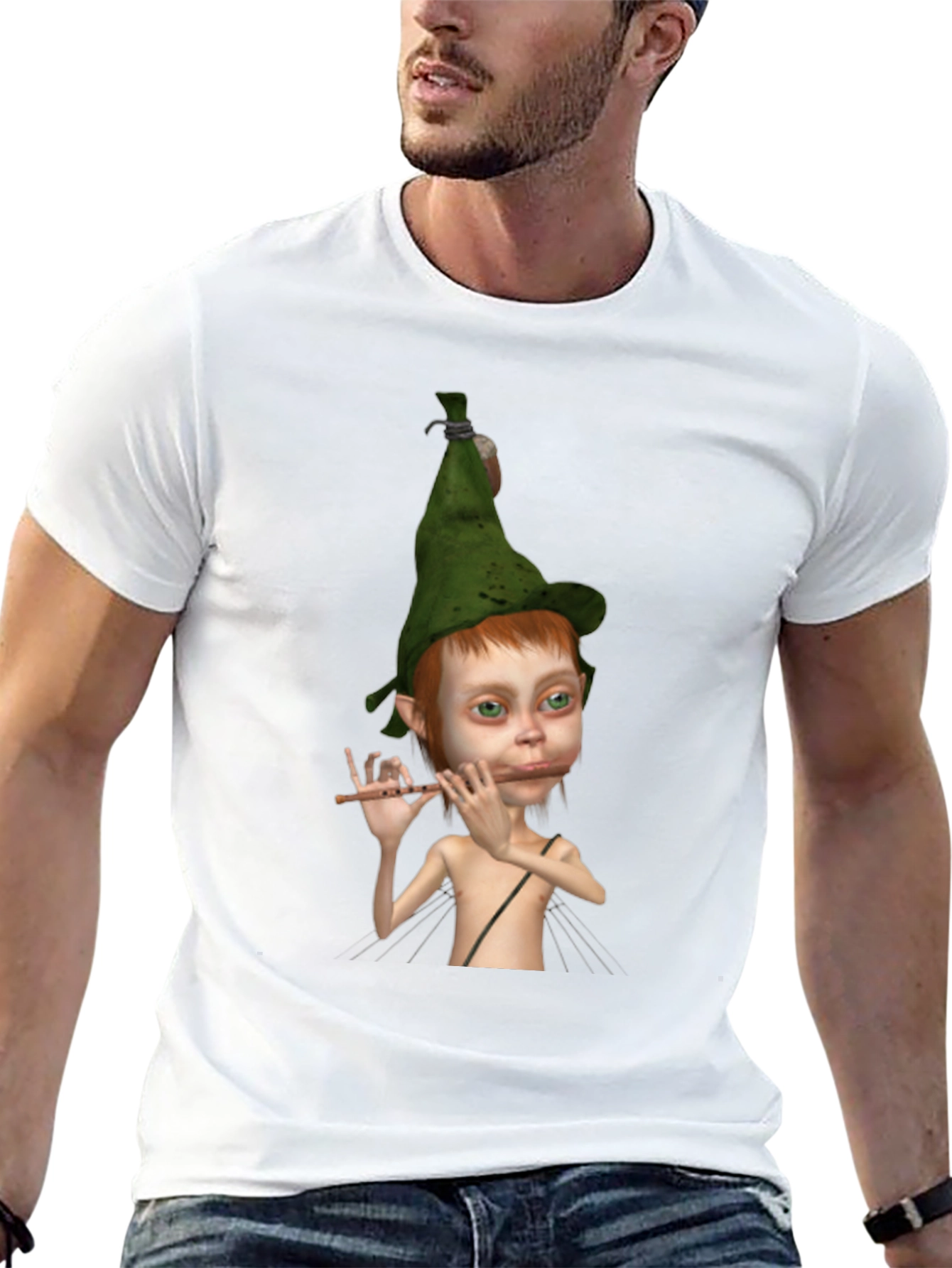 Elf Flute Player Graphic Tee