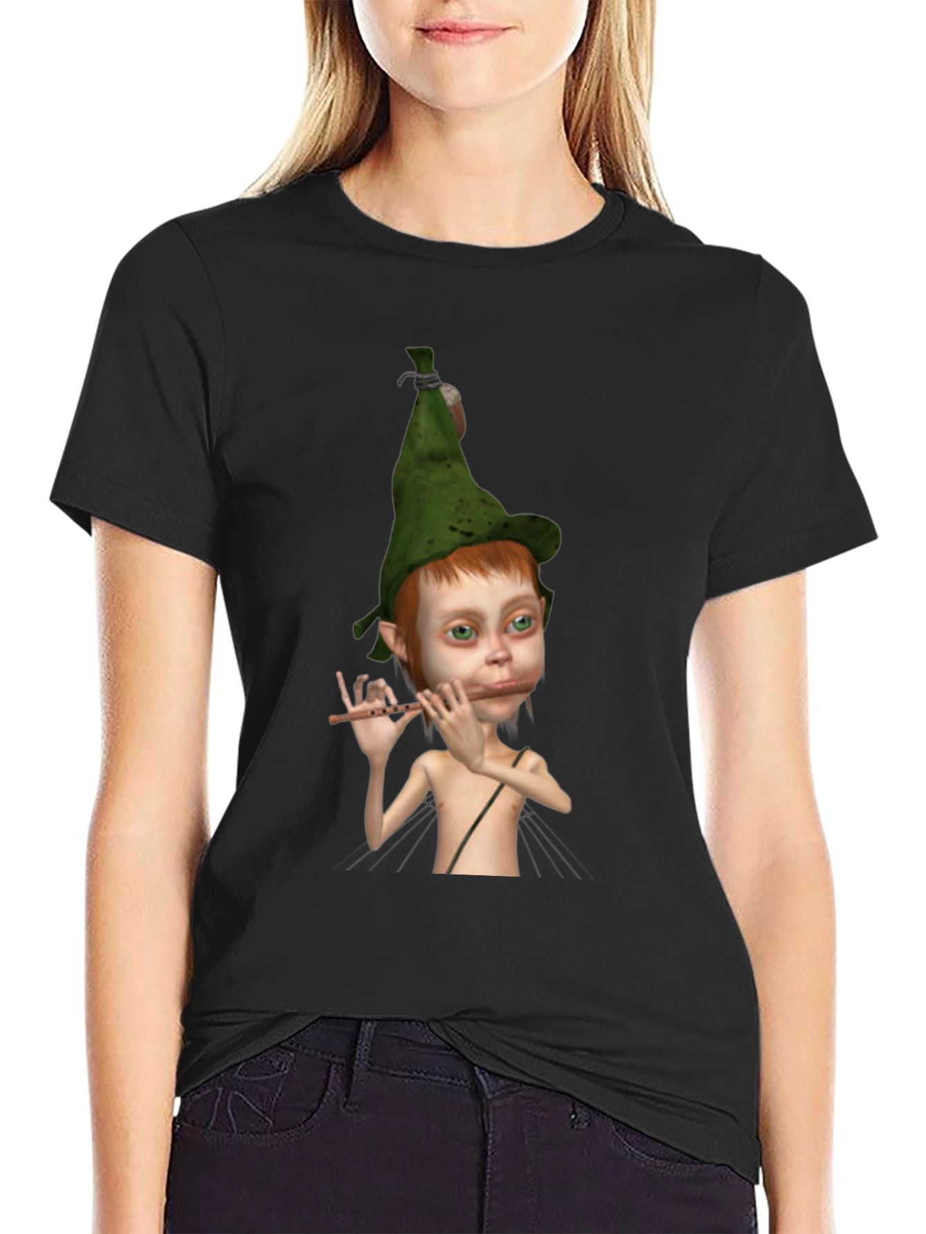 Elf Flute Player Graphic Tee