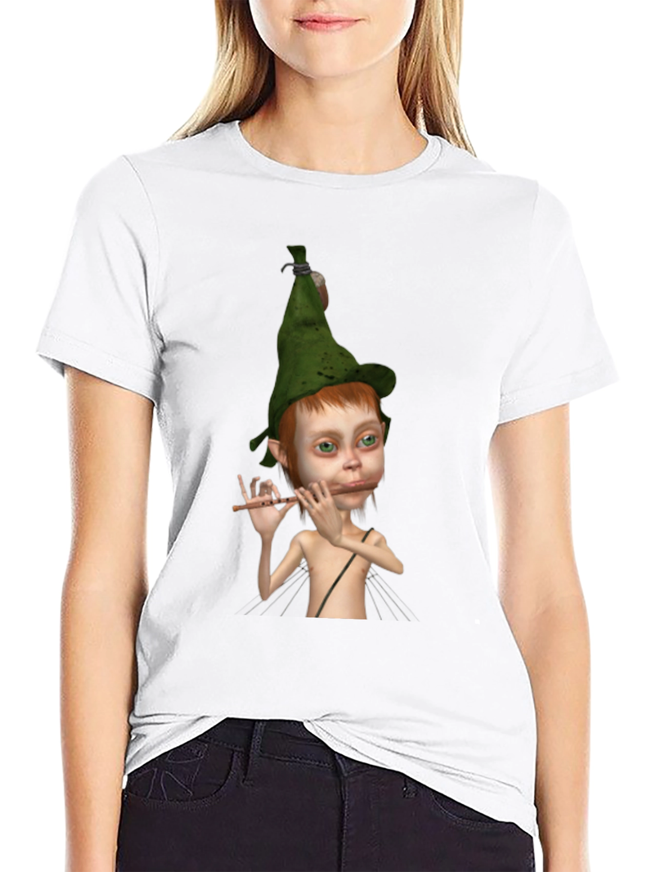 Elf Flute Player Graphic Tee