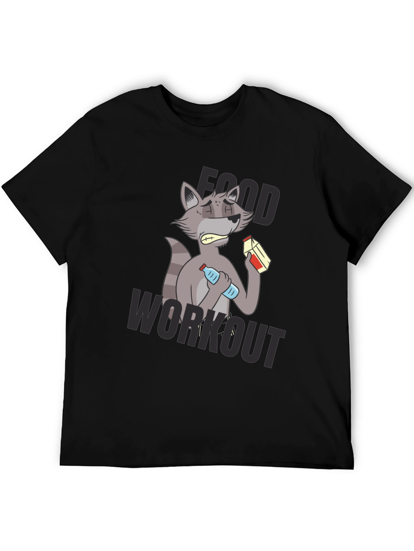 Food Workout T-Shirt - Funny Raccoon Gym Tee