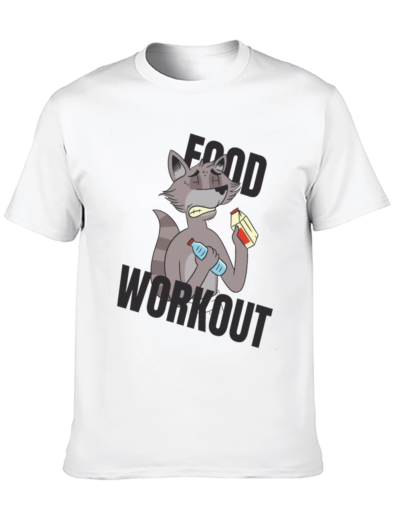 Food Workout T-Shirt - Funny Raccoon Gym Tee