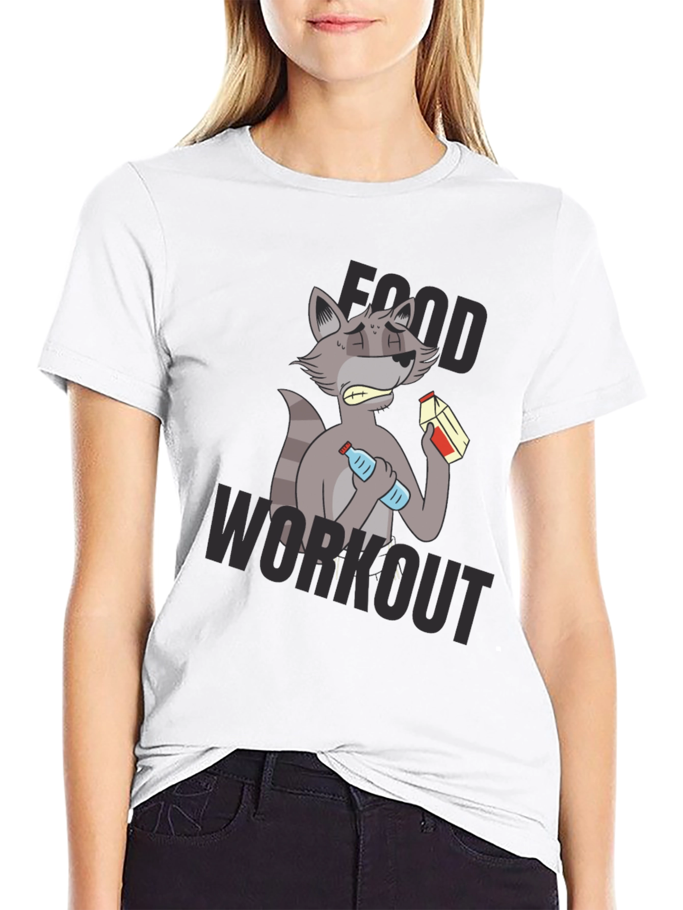 Food Workout T-Shirt - Funny Raccoon Gym Tee