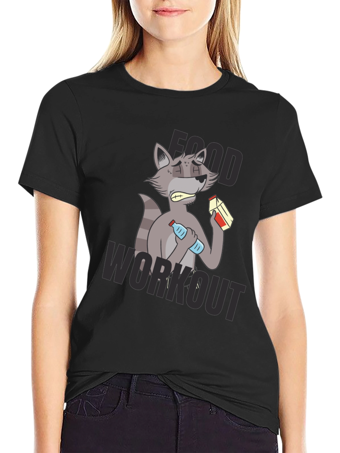 Food Workout T-Shirt - Funny Raccoon Gym Tee