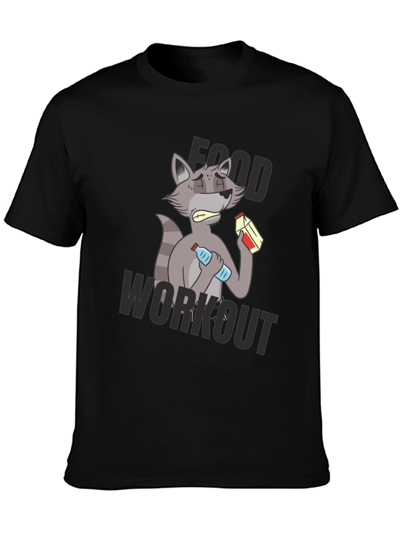 Food Workout T-Shirt - Funny Raccoon Gym Tee