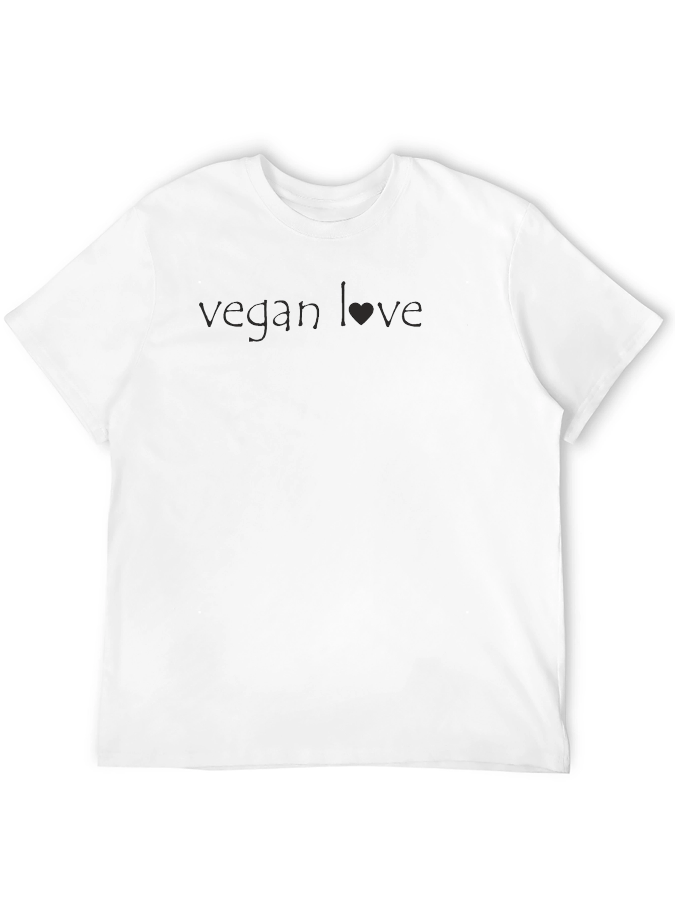 Vegan Love T-Shirt - Black Crew Neck