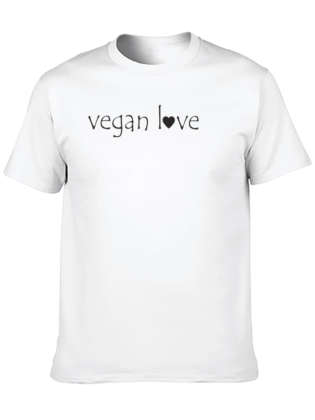 Vegan Love T-Shirt - Black Crew Neck