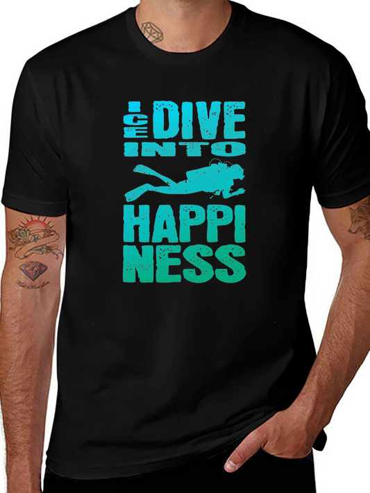 Dive Into Happiness Mens Graphic T-Shirt