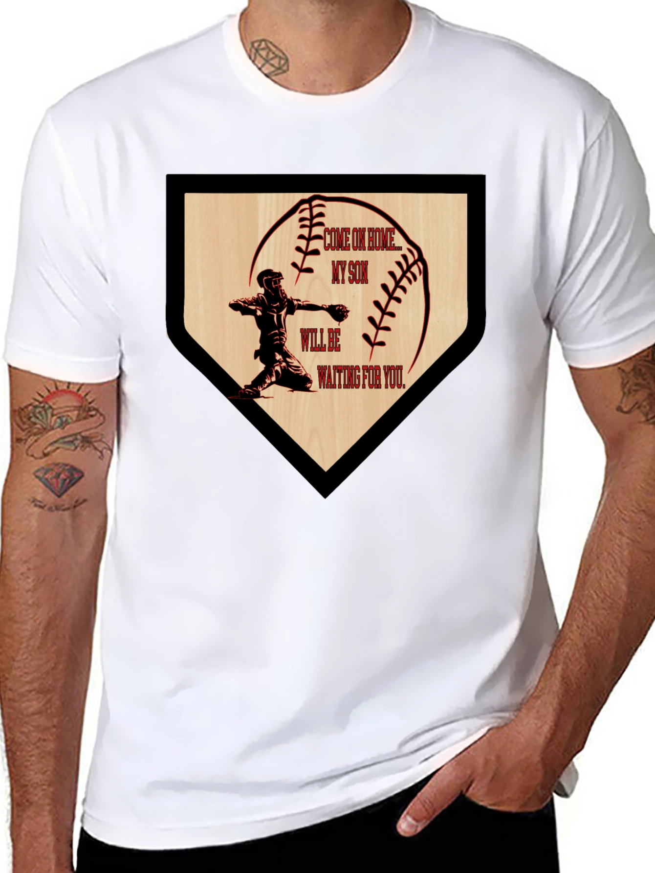 Baseball Home Plate Son Waiting T-Shirt