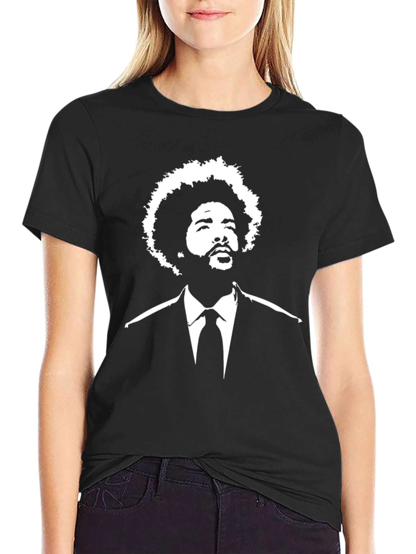 Questlove Afro Suit T-Shirt - Black Graphic Tee