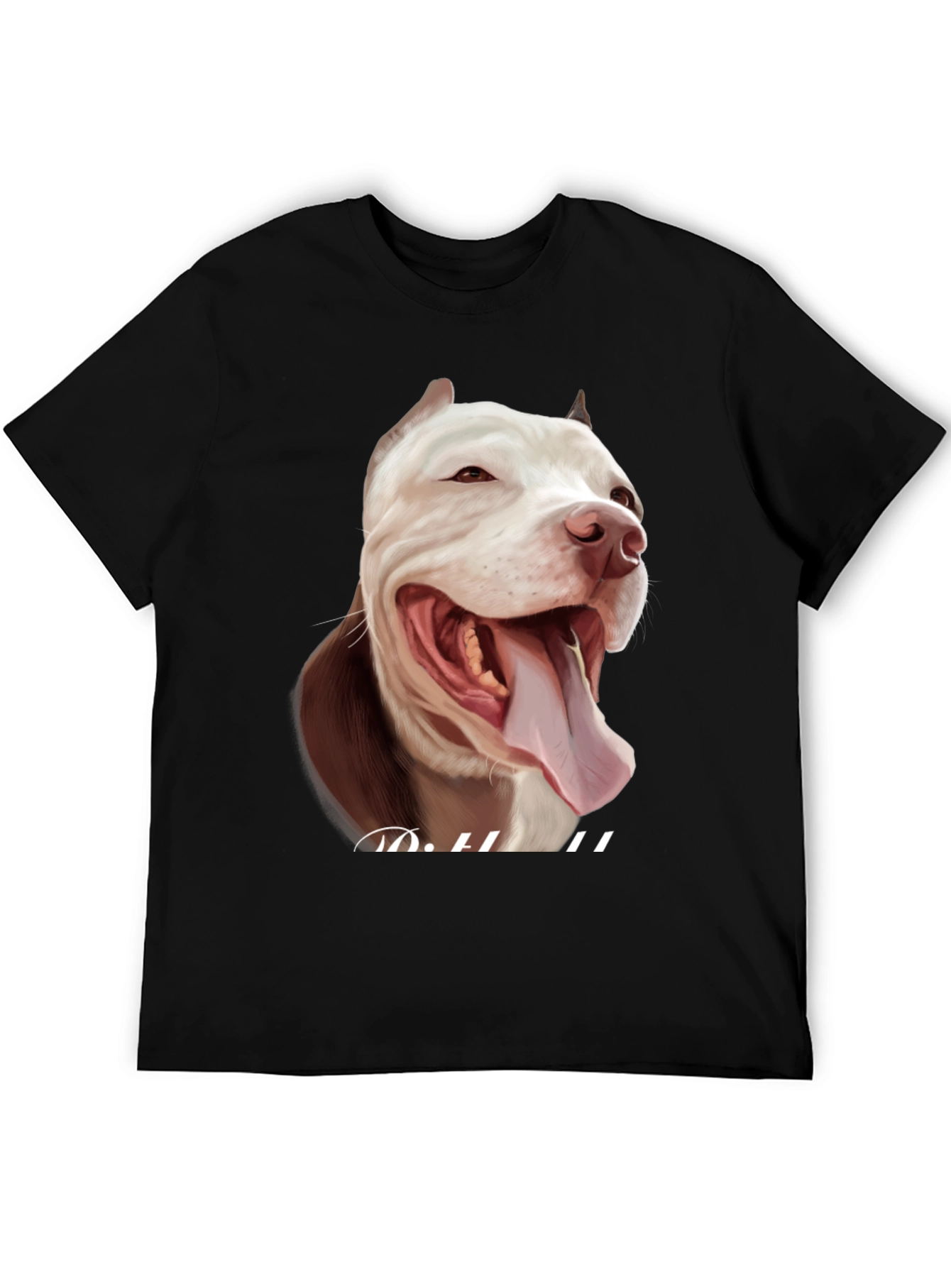 Pitbull Dog Graphic Print T-Shirt